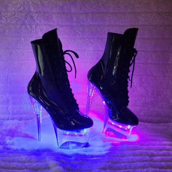 FlashDance 7" Led Light up Platform Ankle Boots Flash dance - Picture 4 of 15